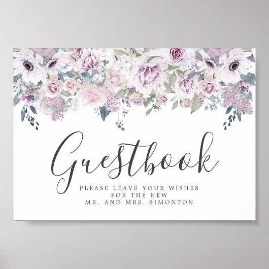 Lila Blumenzettel Poster (Vorne)