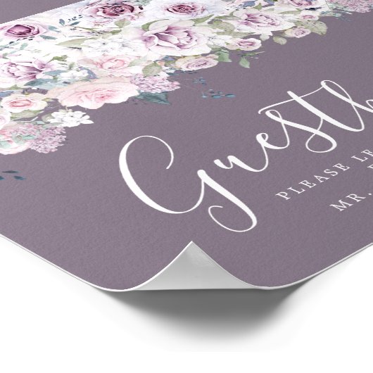 Lila Blumenzettel Poster (Ecke)