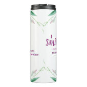 Lila Blumenzitat Thermosbecher (Rückseite)