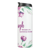 Lila Blumenzitat Thermosbecher (Nach rechts gedreht)