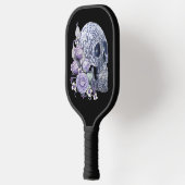Lila Blumenzucker Schädeltag der Toten Pickleball Schläger (Links)