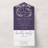 Lila Blumenzwiebelbläschen All In One Einladung (Innen Boden)