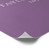 Lila Blumenzwiebeldecke 12 Tafelsitzkarten Poster (Ecke)