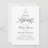 Lila Blumenzwiebeldusche Einladung (Vorderseite)