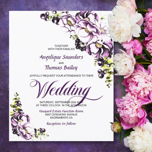 Lila Blumenzwiebeleinladung