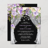 Lila Blumenzwiebeleinladung (Vorne/Hinten)