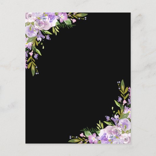 Lila Blumenzwiebeleinladung (Rückseite)