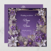 Lila Blumenzwiebeleinladung Einladung (Vorne/Hinten)