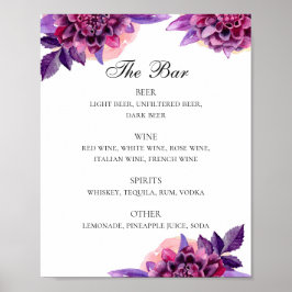 Lila Blumenzwiebelgetränke Bar Poster