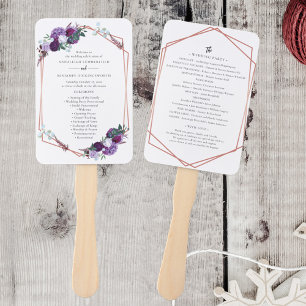 Lila Blumenzwiebelhochzeit für die Rose Fächer