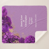 Lila Blumenzwiebeljubiläum Sherpa Blanket Sherpadecke (Vorderseite (Horizontal))