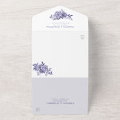 Lila Blumenzwiebeln, Foliage Hochzeit All In One Einladung (Außenbereich)