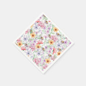 Lila Blumenzwiebeln Wildblumen Geburtstagsdusche H Serviette (Ecke)