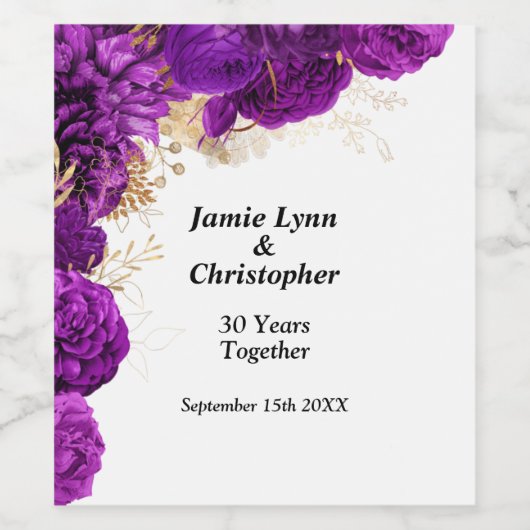 Lila Blumenzwiebelweinmarke Weinetikett (Einzelnes Label)