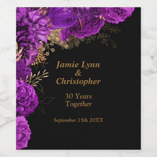 Lila Blumenzwiebelweinmarke Weinetikett (Einzelnes Label)