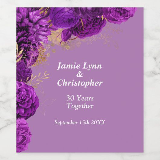 Lila Blumenzwiebelweinmarke Weinetikett (Einzelnes Label)