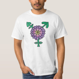 Lila Blumetransgender-Symbol T-Shirt