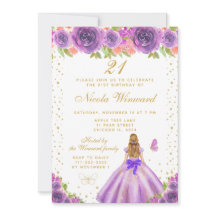 Lila Blumige Blondhaarige Prinzessin Geburtstagsfe