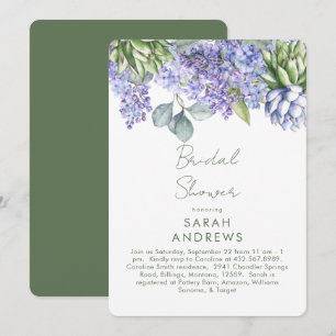 Lila Blumige Botanische Runde Bridal Shower Einladung