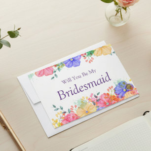 Lila Blumige Brautjungfer-Frage zur Teilnahme an d Einladung