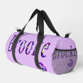 Lila Blumige Brooke Name, Duffle Bag (Rechte Ecke)