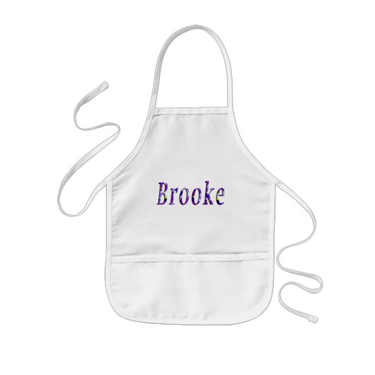 Lila Blumige Brooke Name, Kinderschürze (Vorne)
