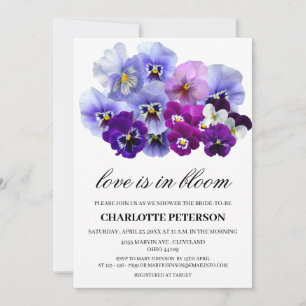 Lila Blumige Hochzeitsdusche "Love Is In Bloom" Einladung