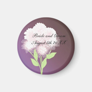 Lila Blumige Hochzeitseinladung Vormerkung Magnet