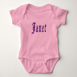 Lila Blumige Janet Name, Baby Strampler