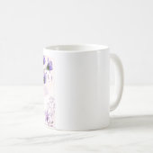 Lila-blumige Keramik-Kaffeetasse | Wasserfarben-Fl Kaffeetasse (VorderseiteRechts)