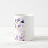 Lila-blumige Keramik-Kaffeetasse | Wasserfarben-Fl Kaffeetasse (Mittel)