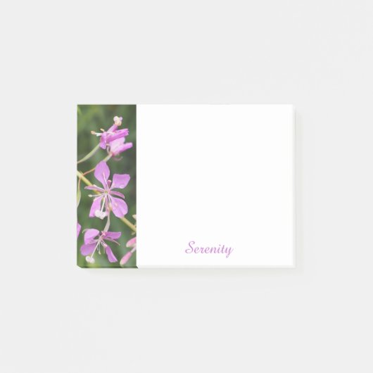 Lila Blumige Serenity Post-It Notizen (Vorderseite)
