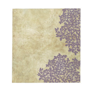 Lila Blumige Vintage Notizblock