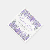 Lila Blumiger Brautdusch Serviette (Ecke)