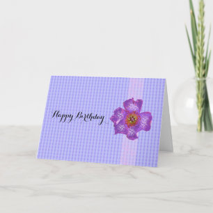 Lila Blumiger Geburtstag Karte