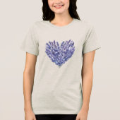 Lila Blumiges Herz Tri-Blend Shirt (Vorderseite)