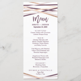 Lila Blush and Rose Gold Streamer Menükarte