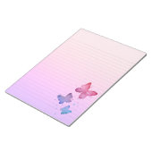 Lila Blush-Butterfly Lined Notes Papier Notepad Notizblock (angewinkelt)