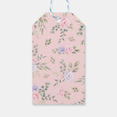 Lila Blush Floral Lamm Bunny Rabbit Happy Osterfei Geschenkanhänger (Rückseite)