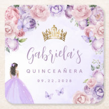Lila Blush Floral Quinceañera