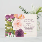 Lila Blush Pink Aquarell Blütencreme Süß 16 (Stehend Vorderseite)