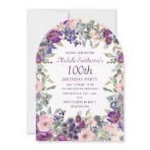 Lila Blush Pink Blumenarsch 100. Geburtstag