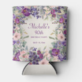 Lila Blush Pink Blumenfoliage 90. Geburtstag Dosenkühler (Vorderseite)
