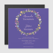 Lila Blush Pink Blumenkraut Wildblume Hochzeit Magnetkarte (Vorne/Hinten)