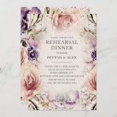 Lila Blush Pink Floral Butterfly Creme Hochzeit Einladung (Vorne/Hinten)