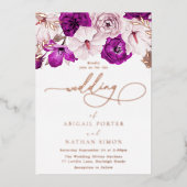 Lila Blush & Rose Folieneinladung (Vorderseite)