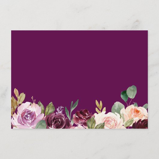 Lila Blush Rose Gold Bläserne Elegante Worte von Hinweiskarte (Rückseite)