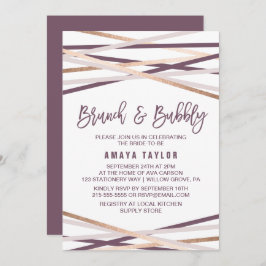 Lila Blush & Rose Gold Streamer Brunch & Bubbly Einladung