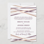 Lila Blush & Rose Gold Streamers feierliche Hochze Einladung (Vorderseite)