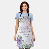 Lila Blush Rose Mr. and Mrs. Modern Script Schürze (Getragen)